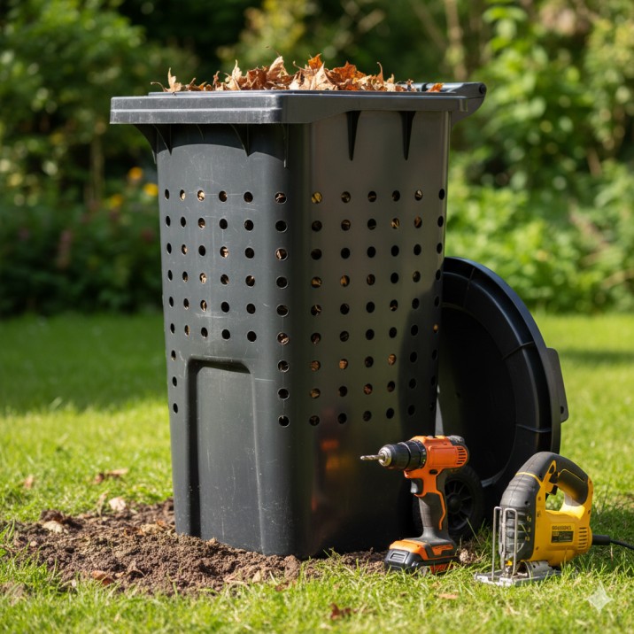 The 10-minute wheelie bin hack is the simplest and quickest DIY compost bin Australia project for beginners.