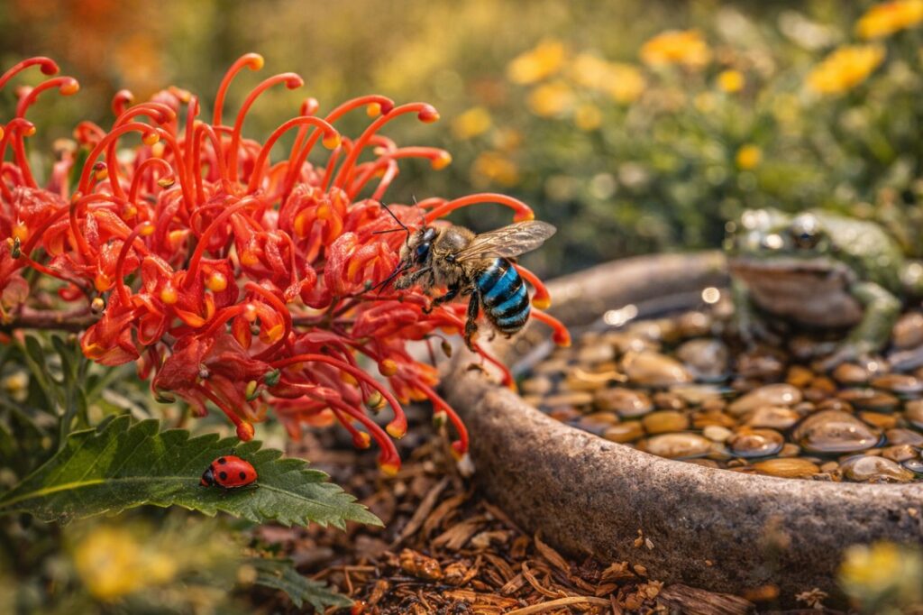 Colorful garden life in Australia