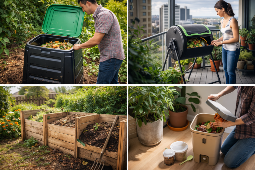 Composting in Different Spaces
