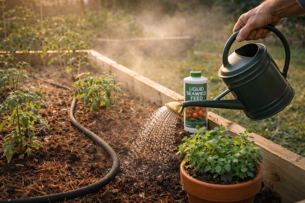 Caring for easy grow veggies Australia: water-wise irrigation and organic feeding.

