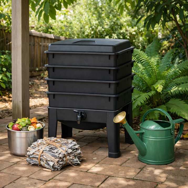 The first step to Worm Farming Mastery: setting up your worm farm in a perfect shady, sheltered spot.