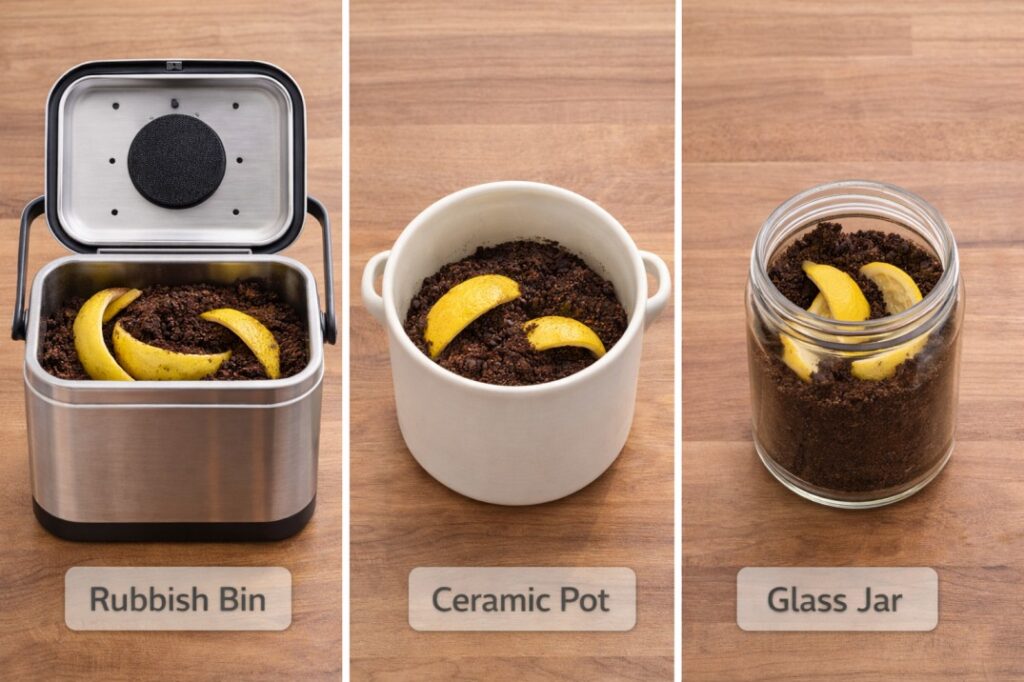 Choosing the right kitchen caddy is the essential first tool for collecting scraps for composting kitchen waste Australia.