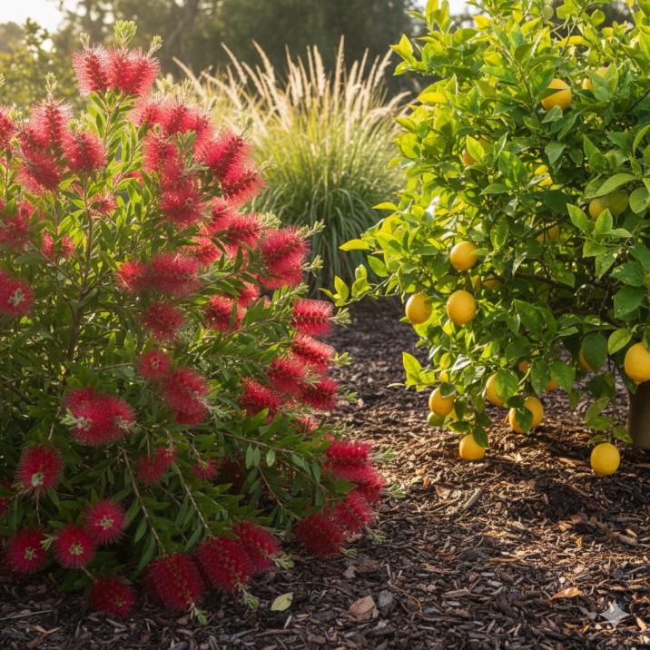 a thriving Australian garden section suitable for a greywater system for garden Australia