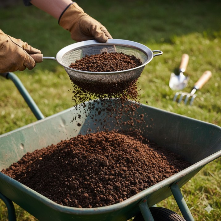 The rewarding harvest of nutrient-rich "black gold" is the final result of composting kitchen waste Australia.