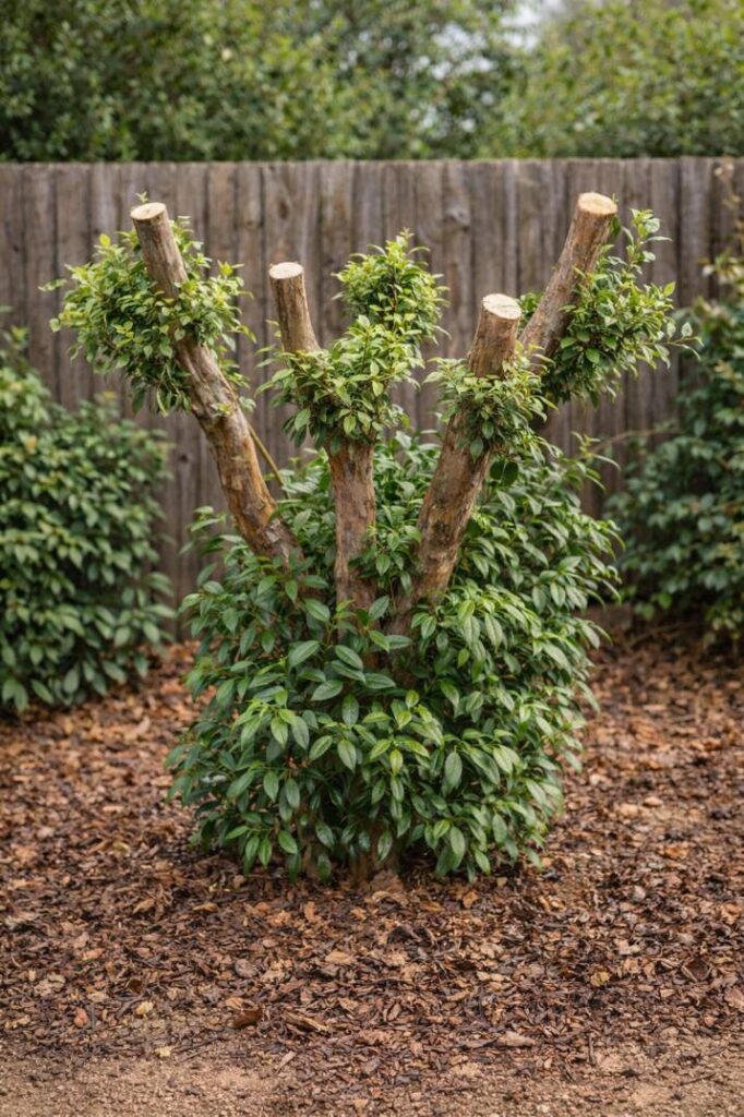 A common mistake when pruning Australian natives: avoid "hat-racking" or topping trees, which destroys their natural shape and health.